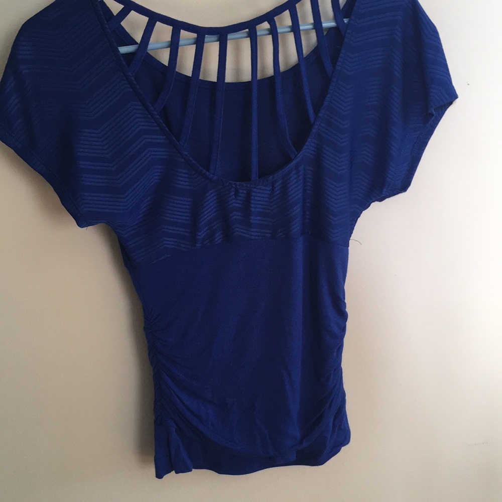Blue Ruched Blouse